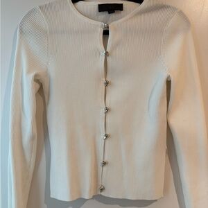 Zara white sweater with silver buttons
